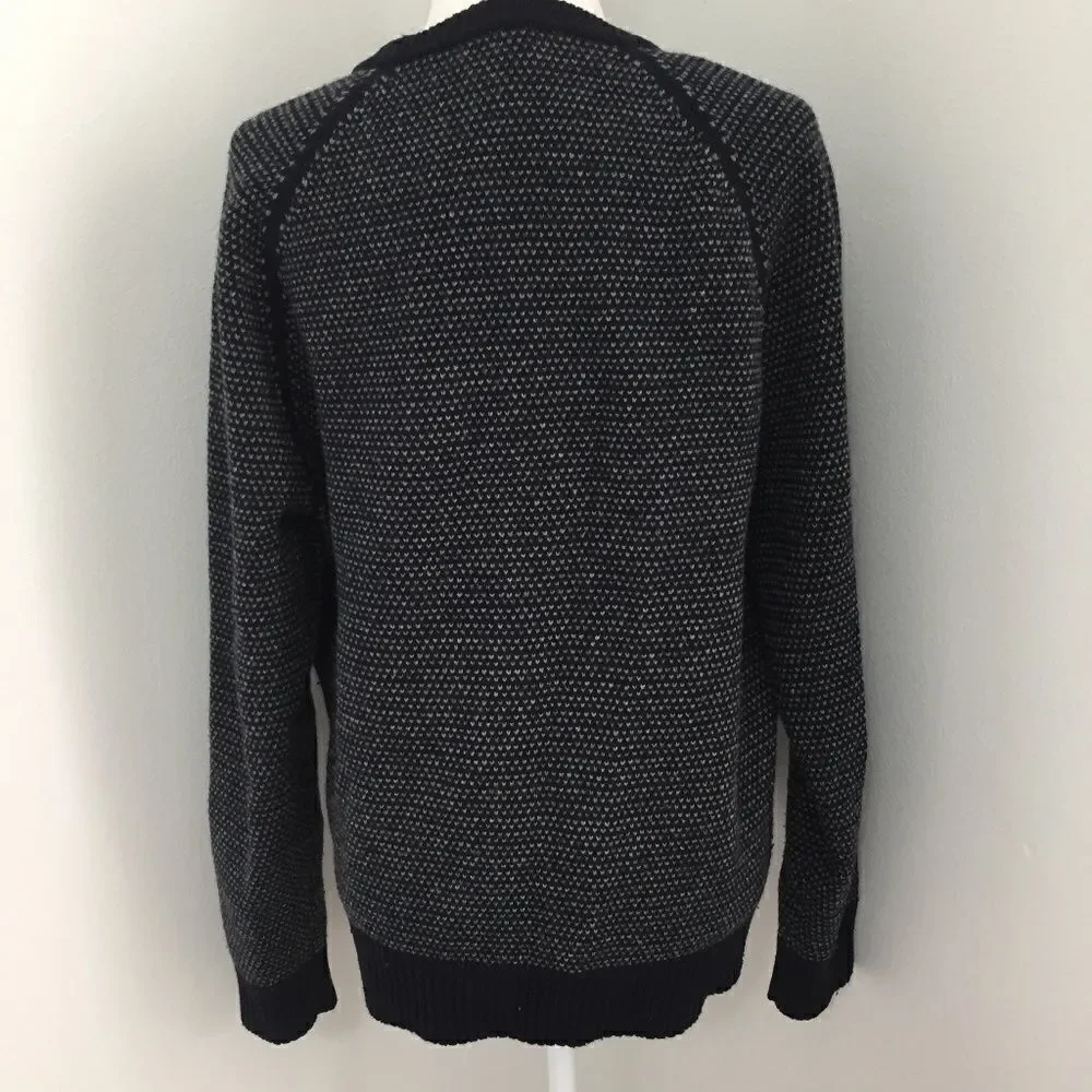 J. Crew Navy Hearts Crewneck Knit Sweater